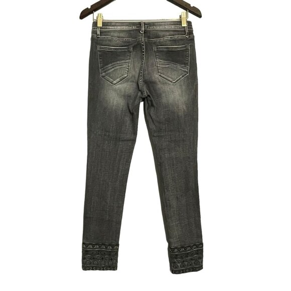 Driftwood Jackie Skinny Cropped Jeans Women Size 26 Embroidered Retro Boho Faded - Picture 2 of 12
